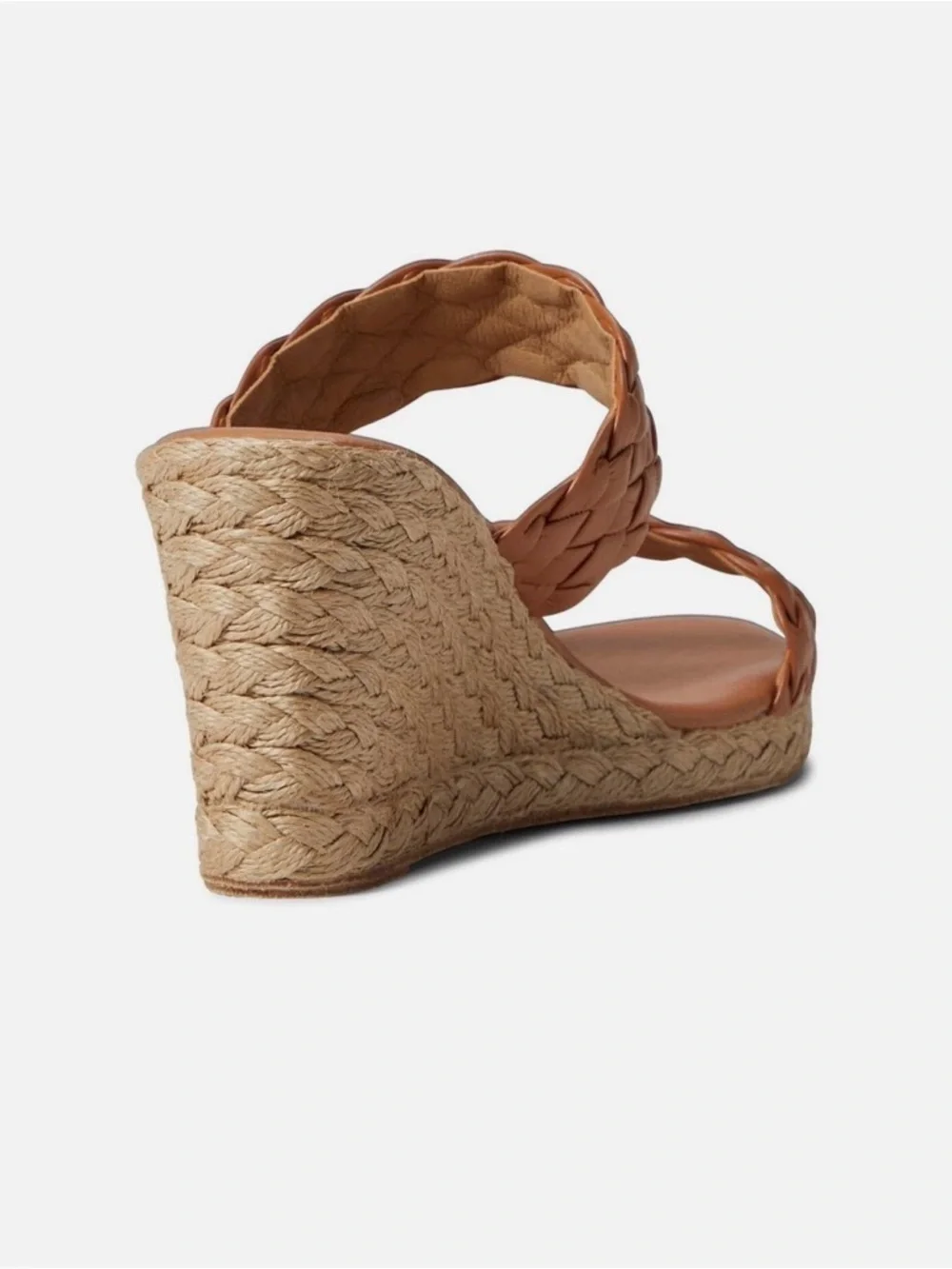 Andre Assous Womens Aria Espadrille Wedge Heeled Sandals Cuero Size 10M NIB